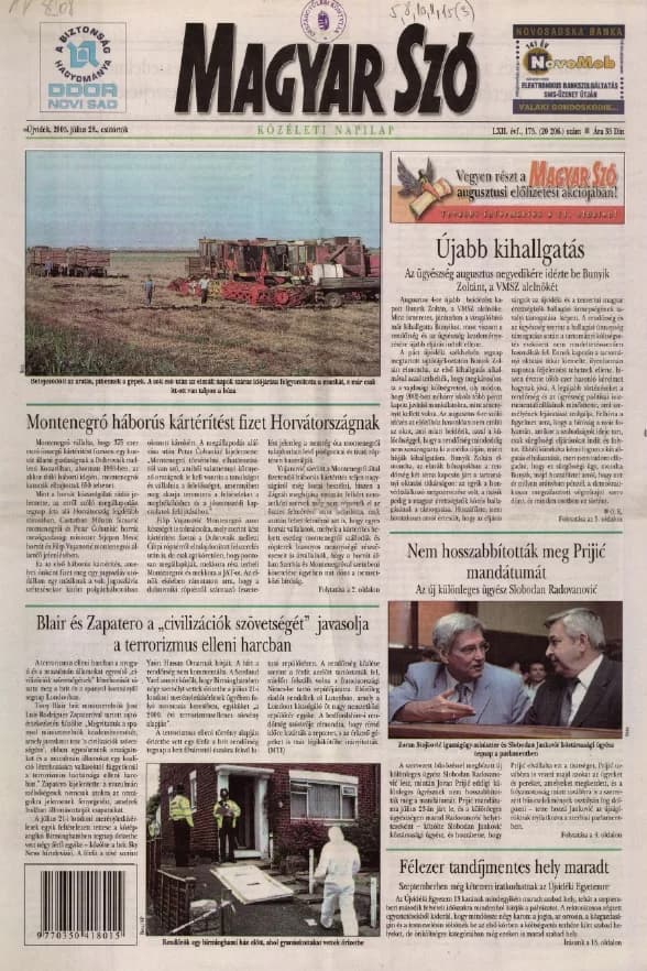 Magyar Szó, 26. évf. 2005. július 29. 176. sz. 1–20. oldal