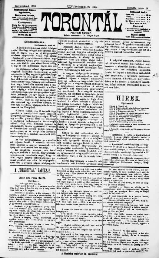 Torontál, 25. évf. 1896. január 23. 18. sz.