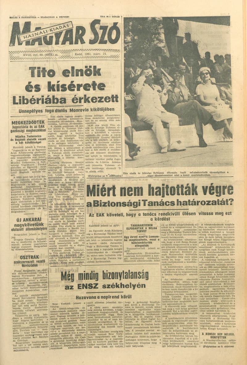 Magyar Szó, 18. évf. 1961. március 14. 60. sz. 1–16. oldal