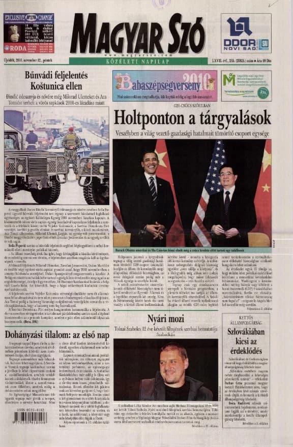 Magyar Szó, 67. évf. 2010. november 12. 265. sz. 1–20. oldal