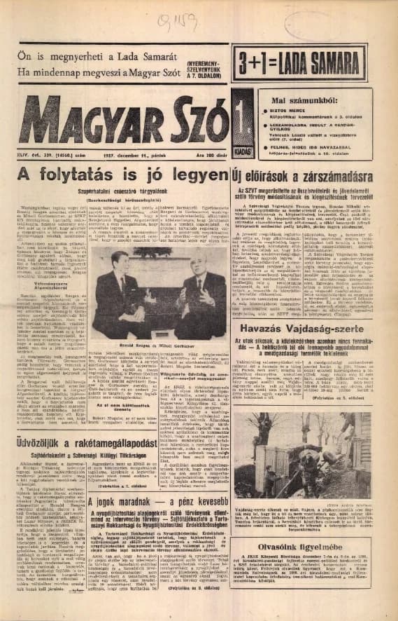 Magyar Szó, 44. évf. 1987. december 11. 339. sz. 1–20. oldal