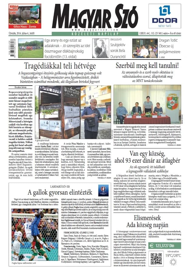 Magyar Szó, 73. évf. 2016. július 4. 152. sz. 1–20. oldal
