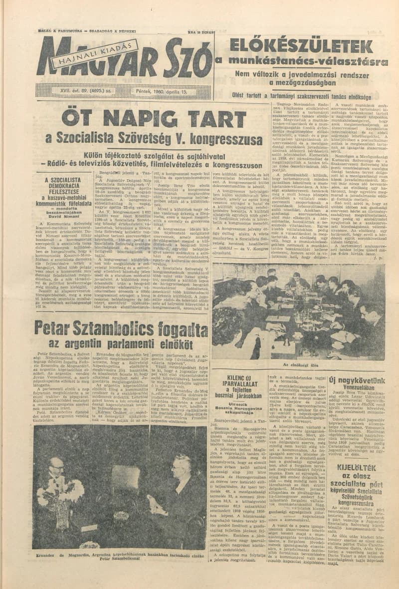 Magyar Szó, 17. évf. 1960. április 15. 89. sz. 1–22. oldal