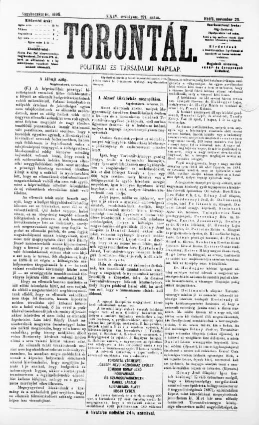 Torontál, 24. évf. 1895. november 25. 271. sz.