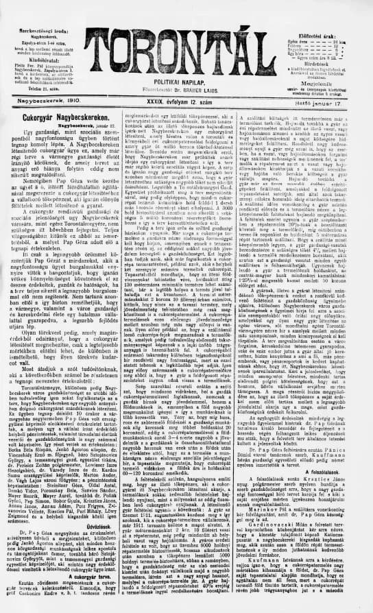 Torontál, 39. évf. 1910. január 17. 12. sz.