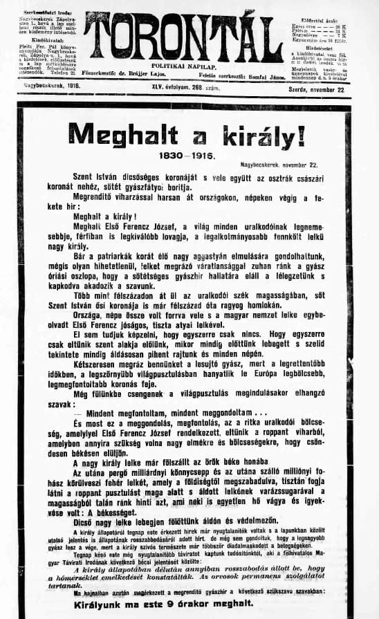 Torontál, 45. évf. 1916. november 22. 268. sz.