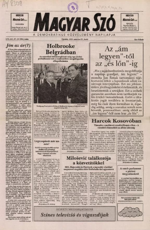 Magyar Szó, 54. évf. 1999. március 23. 57. sz. 1–16. oldal