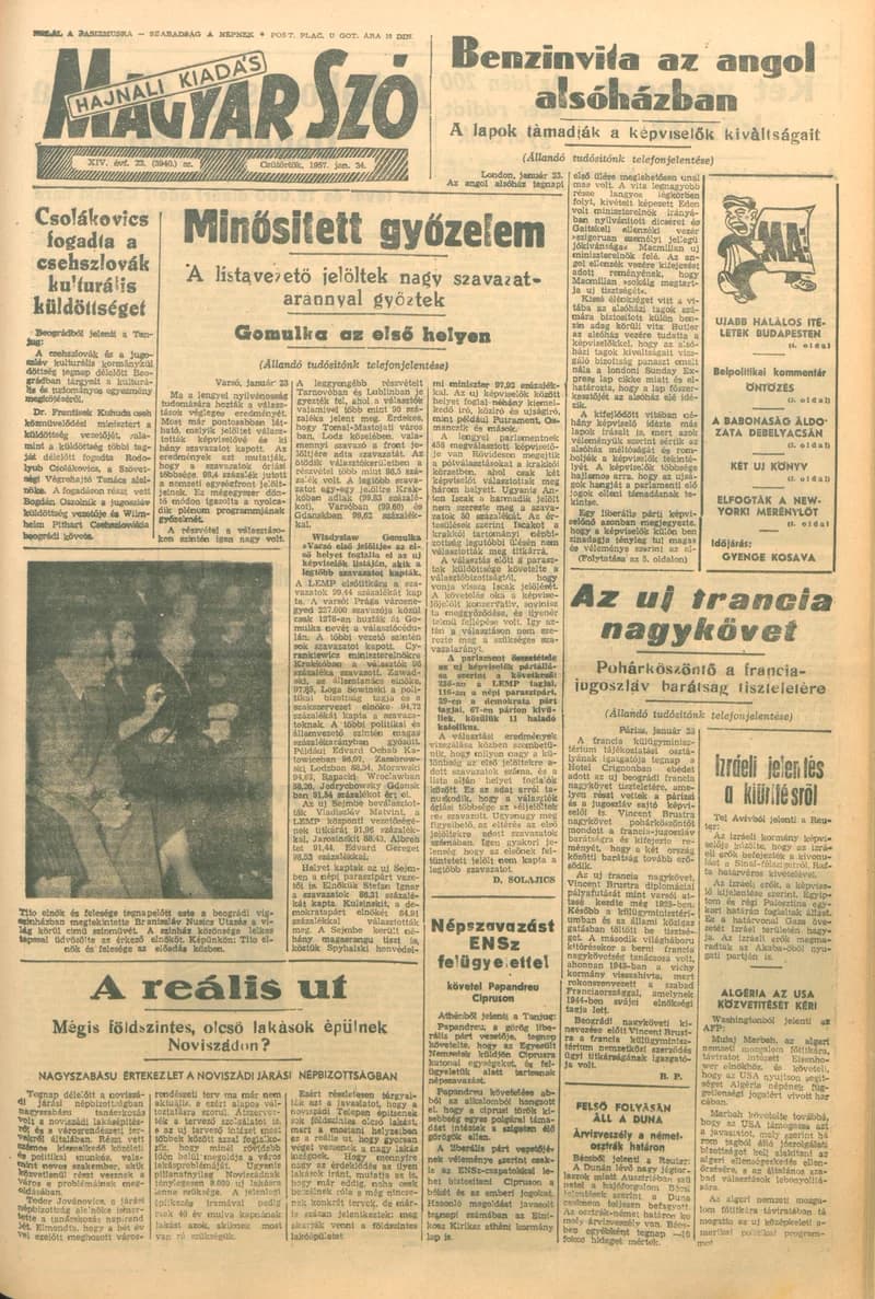 Magyar Szó, 14. évf. 1957. január 24. 22. sz. 1–12. oldal