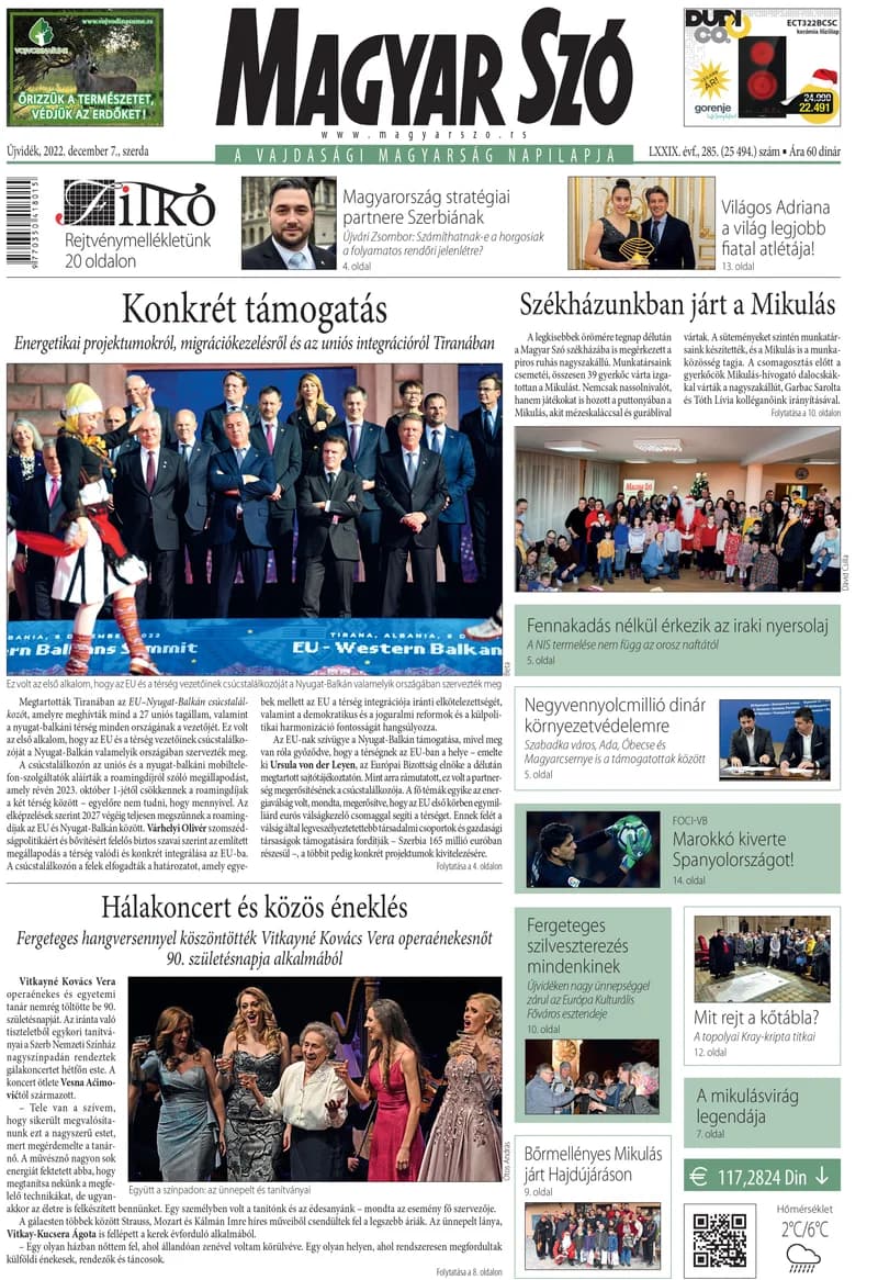 Magyar Szó, 79. évf. 2022. december 7. 285. sz. 1–16. oldal