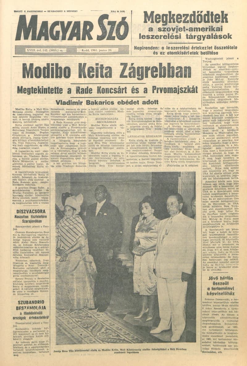 Magyar Szó, 18. évf. 1961. június 20. 142. sz. 1–16. oldal