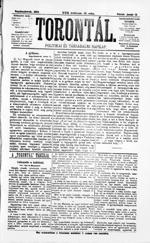 Torontál, 22. évf. 1893. január 13. 10. sz.