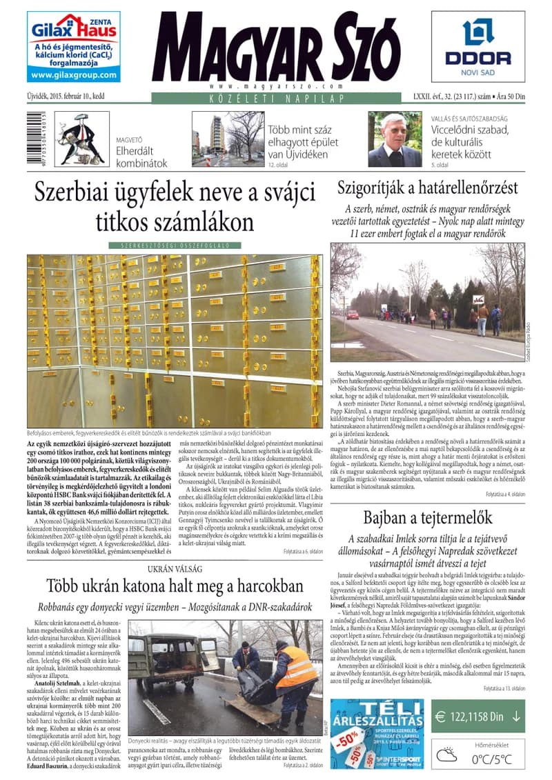 Magyar Szó, 72. évf. 2015. február 10. 32. sz. 1–20. oldal
