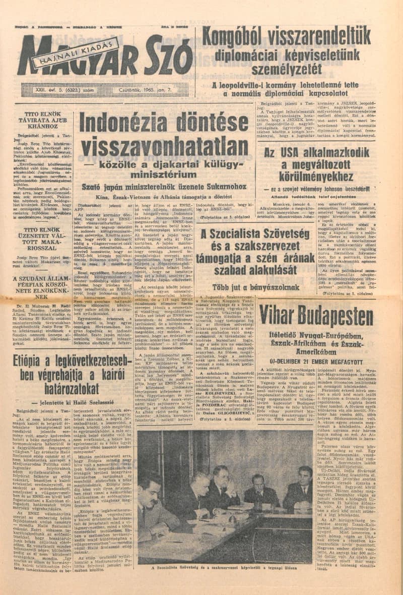 Magyar Szó, 22. évf. 1965. január 7. 5. sz. 1–16. oldal