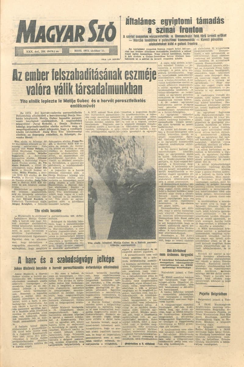 Magyar Szó, 30. évf. 1973. október 15. 284. sz.