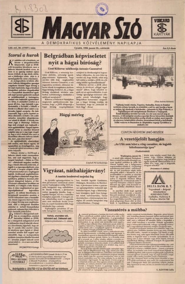Magyar Szó, 53. évf. 1996. január 25. 20. sz. 1–16. oldal