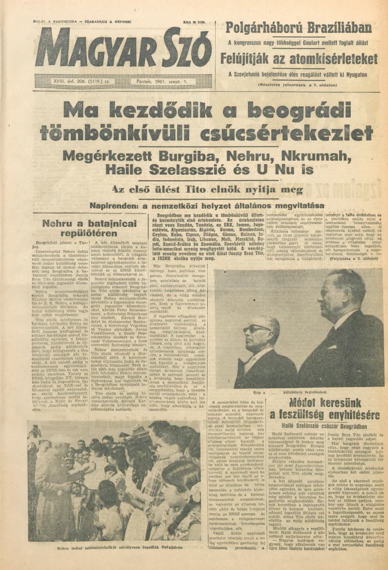 Magyar Szó, 18. évf. 1961. szeptember 1. 206. sz. 1–16. oldal