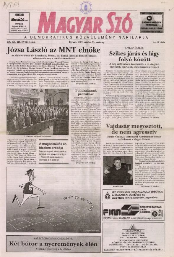 Magyar Szó, 59. évf. 2002. október 20. 249. sz. 1–28. oldal