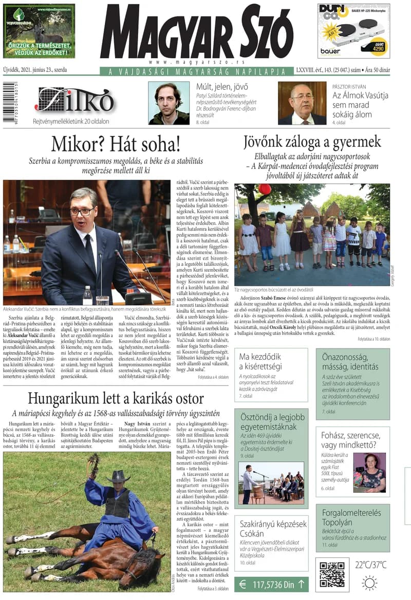 Magyar Szó, 78. évf. 2021. június 23. 143. sz. 1–16. oldal