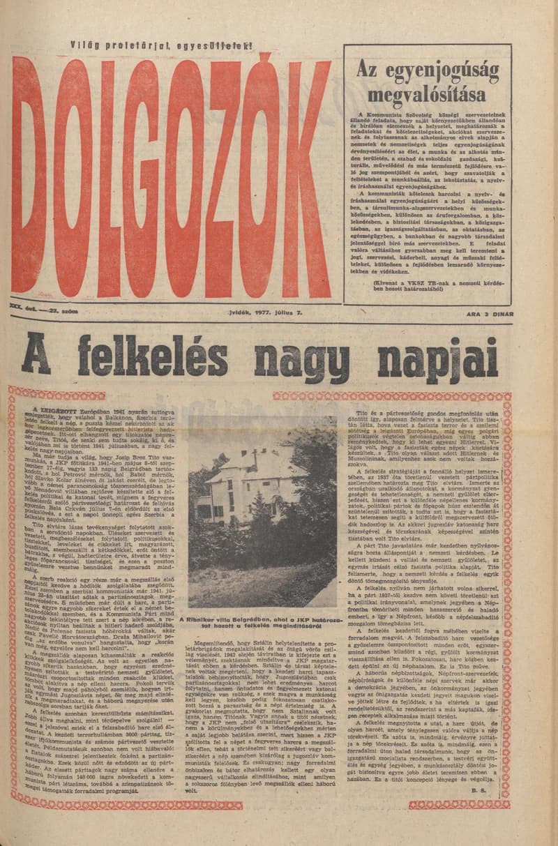Dolgozók, 31. évf. 1977. július 7. 27. sz.
