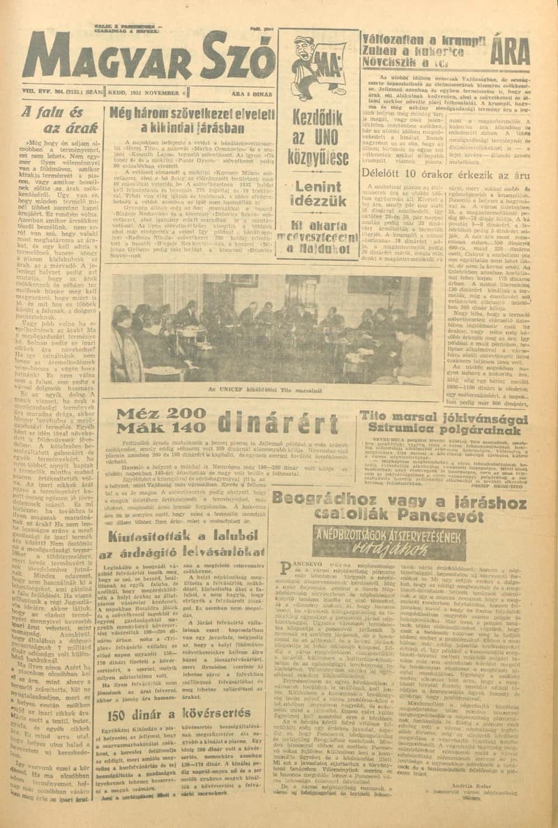 Magyar Szó, 8. évf. 1951. november 6. 264. sz. 1–4. oldal