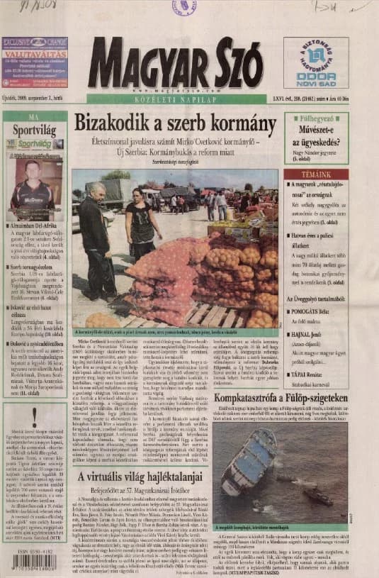 Magyar Szó, 66. évf. 2009. szeptember 7. 208. sz. 1–16. oldal