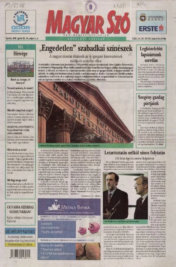 Magyar Szó, 63. évf. 2006. április 29. – május 2. 98. sz. 1–28. oldal