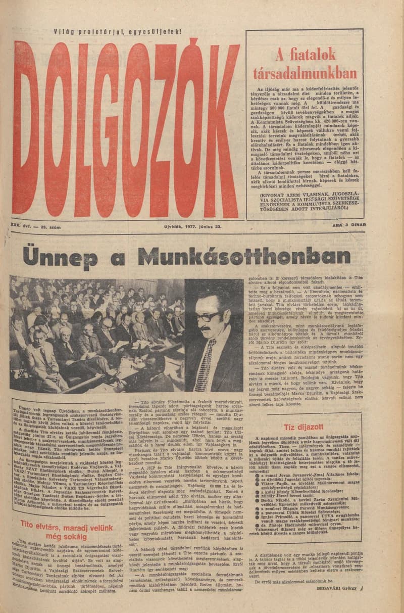 Dolgozók, 31. évf. 1977. június 23. 25. sz.
