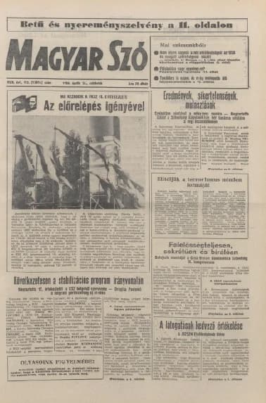 Magyar Szó, 43. évf. 1986. április 24. 112. sz. 1–20. oldal