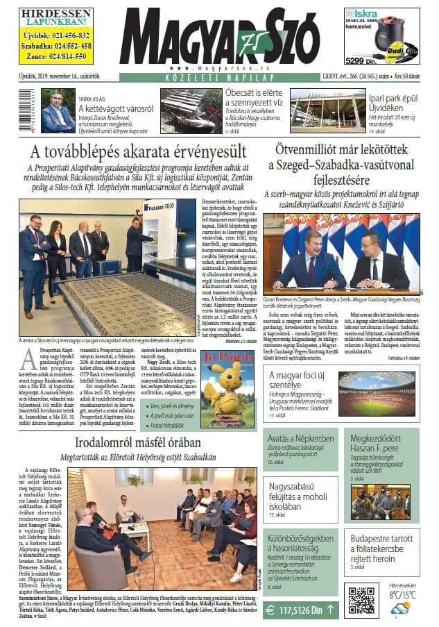 Magyar Szó, 76. évf. 2019. november 14. 266. sz. 1–20. oldal