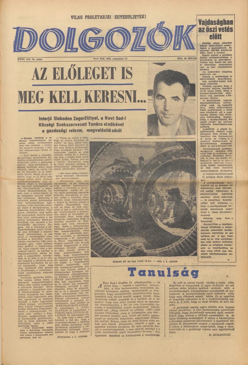 Dolgozók, 19. évf. 1965. augusztus 27. 34. sz.
