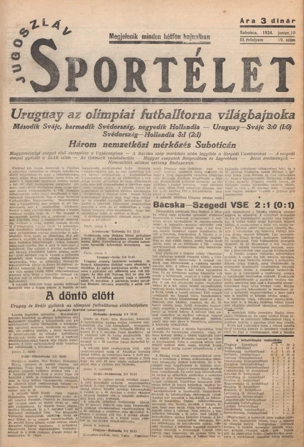 Jugoszláv sportélet, 3. évf. 1924. június 10. 19. sz.
