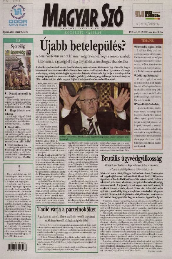 Magyar Szó, 64. évf. 2007. február 5. 29. sz. 1–12. oldal