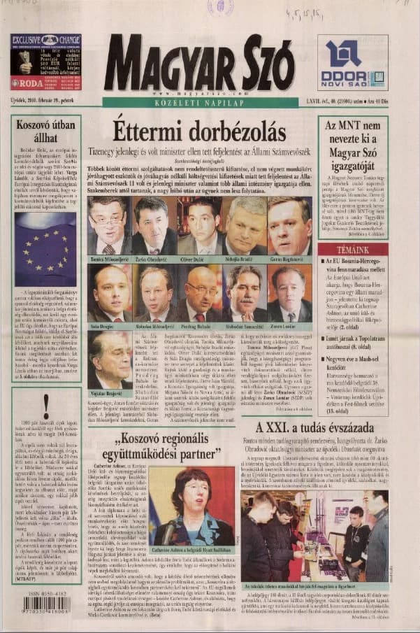 Magyar Szó, 67. évf. 2010. február 19. 40. sz. 1–20. oldal