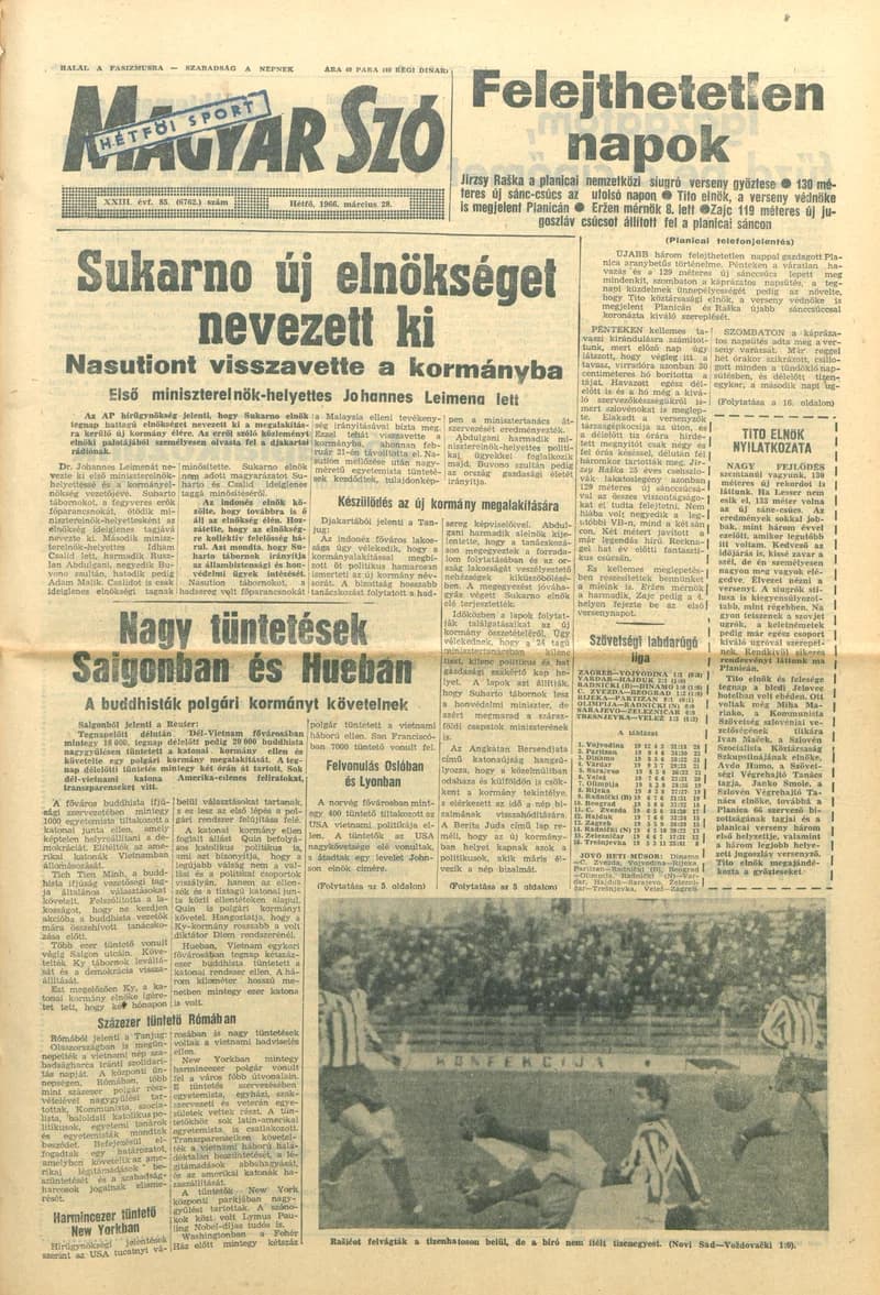 Magyar Szó, 23. évf. 1966. március 28. 85. sz.