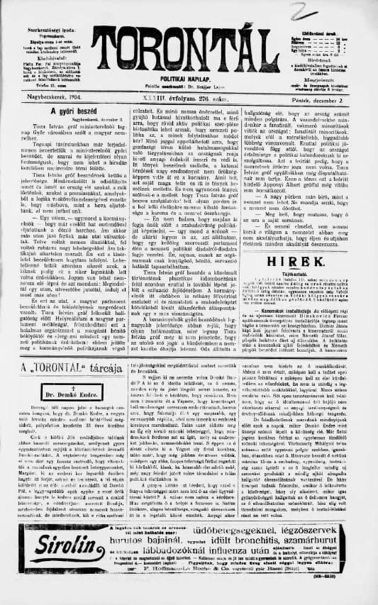 Torontál, 33. évf. 1904. december 2. 276. sz.