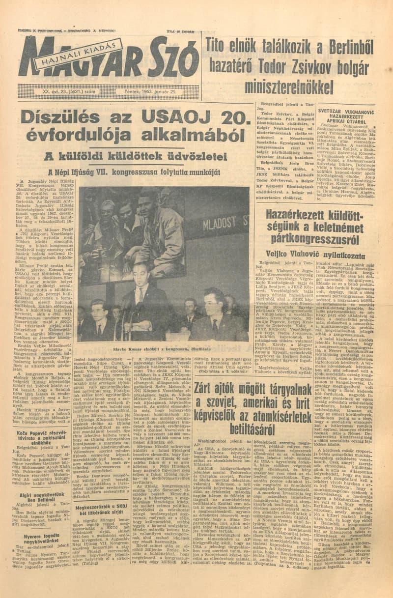 Magyar Szó, 20. évf. 1963. január 25. 23. sz. 1–12. oldal