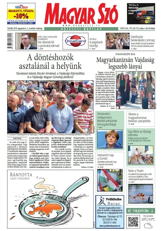 Magyar Szó, 75. évf. 2018. augusztus 4. – 5. 179. sz. 1–42. oldal