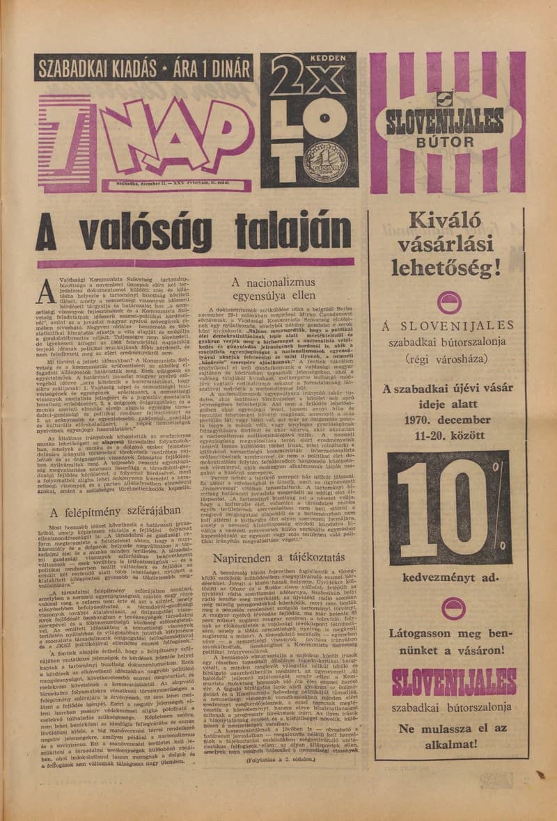 7 Nap, 25. évf. 1970. december 11. 51. sz. 1–28. oldal