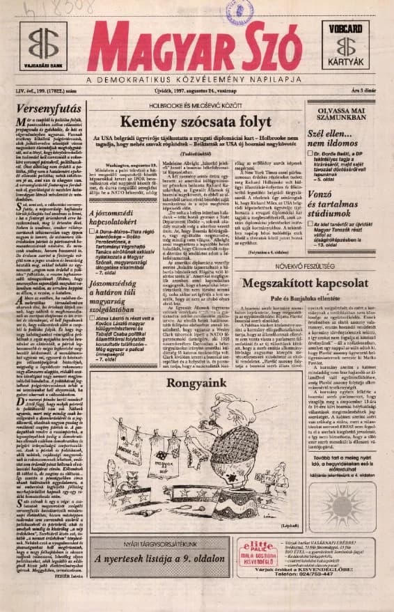 Magyar Szó, 54. évf. 1997. augusztus 24. 199. sz. 1–24. oldal