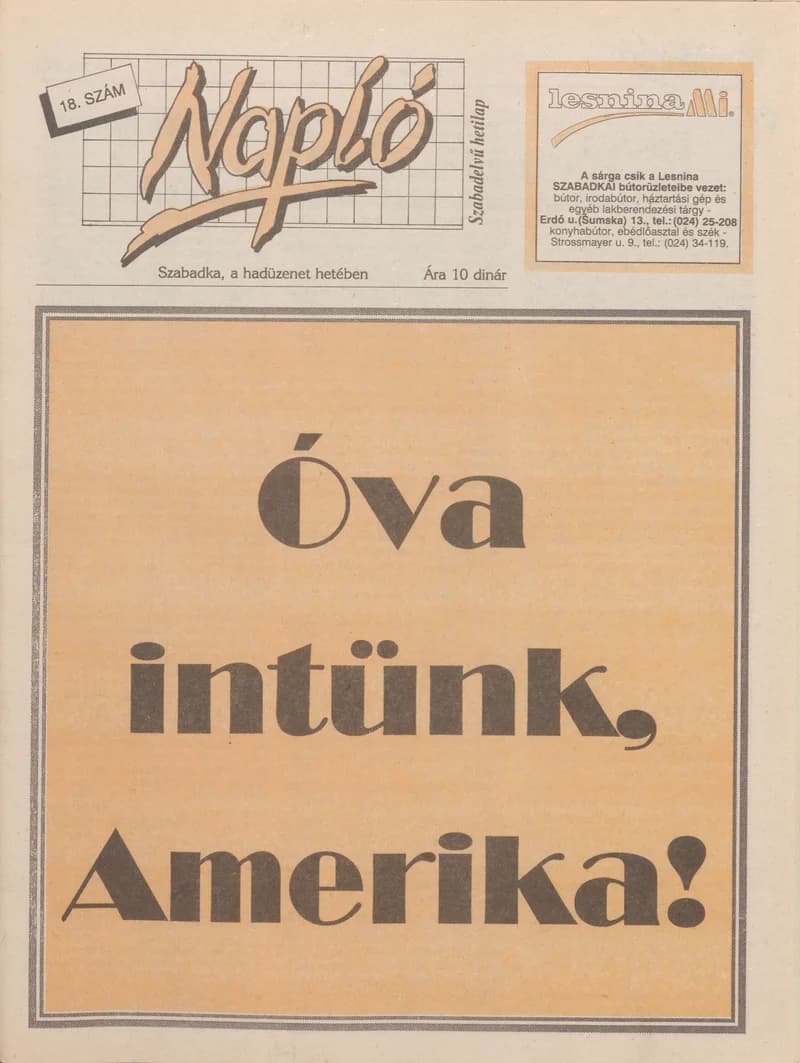 Napló - Szabadelvű hetilap, 1. évf. 1990. szeptember 5. 18. sz.