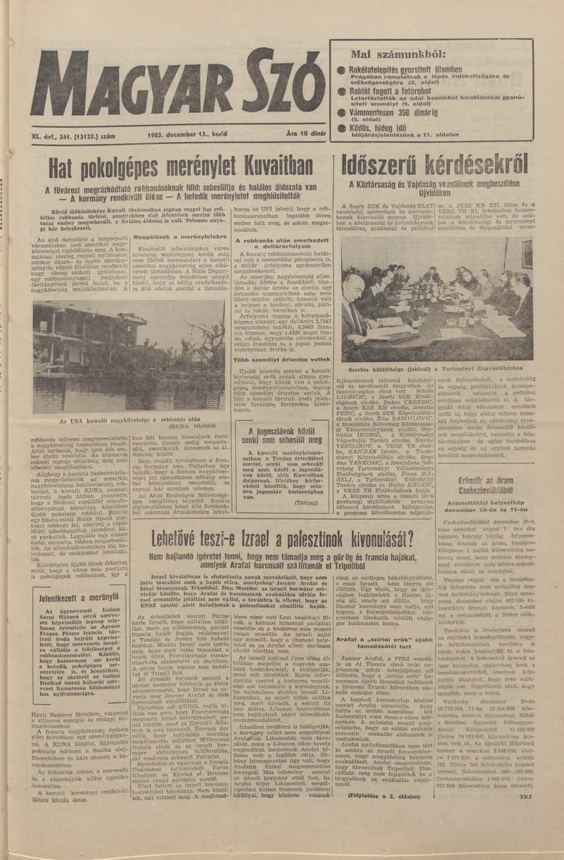 Magyar Szó, 40. évf. 1983. december 13. 341. sz.