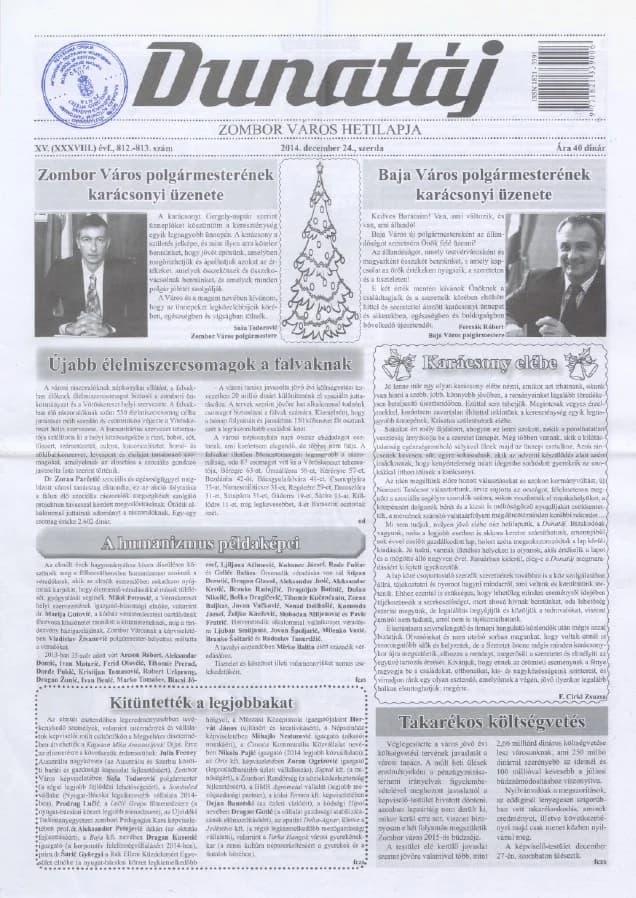 Dunatáj, 16. évf. 2014. december 24. 812–813. sz.