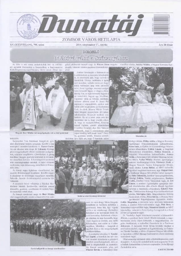 Dunatáj, 16. évf. 2014. szeptember 17. 798. sz.
