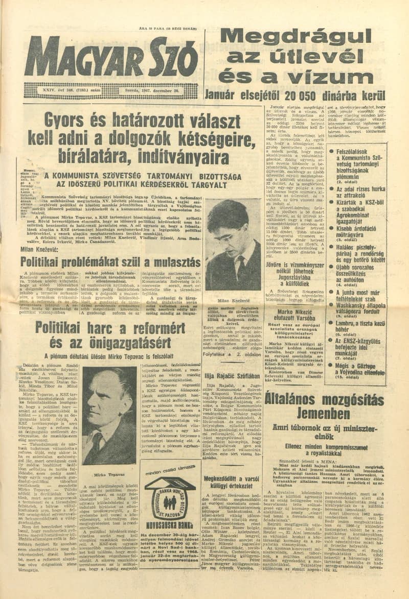 Magyar Szó, 24. évf. 1967. december 20. 348. sz. 1–16. oldal