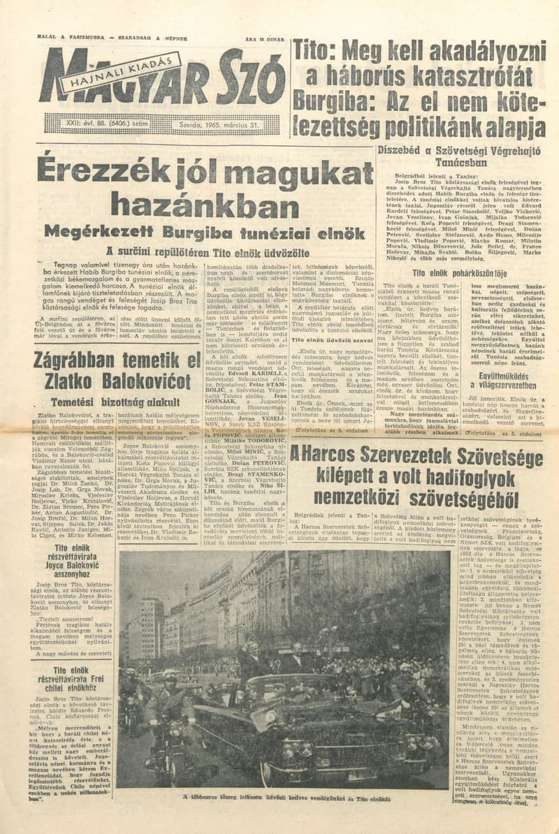 Magyar Szó, 22. évf. 1965. március 31. 88. sz. 1–16. oldal