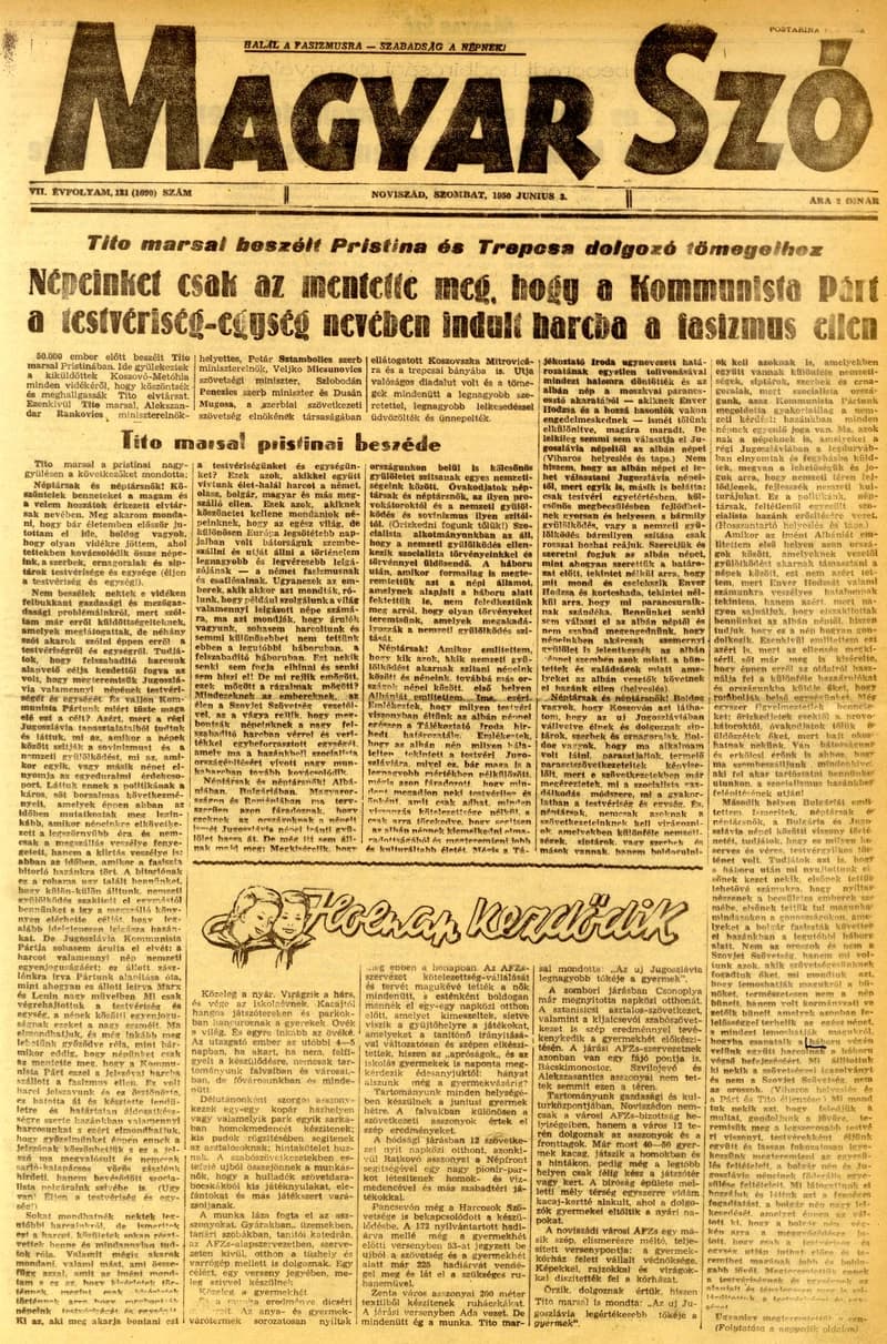 Magyar Szó, 7. évf. 1950. június 3. 131. sz. 1–6. oldal