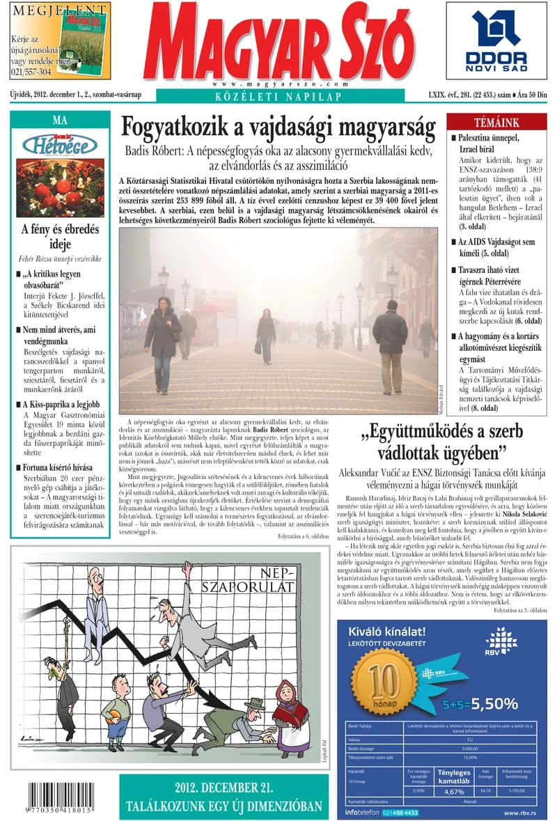 Magyar Szó, 69. évf. 2012. december 1. – 2. 281. sz. 1–48. oldal