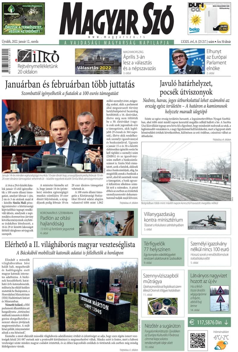 Magyar Szó, 79. évf. 2022. január 12. 8. sz. 1–16. oldal