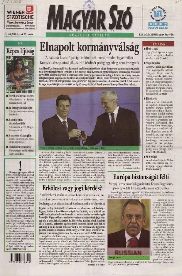 Magyar Szó, 65. évf. 2008. február 13. 34. sz. 1–20. oldal