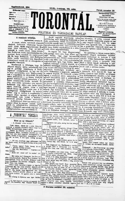 Torontál, 23. évf. 1894. november 30. 275. sz.